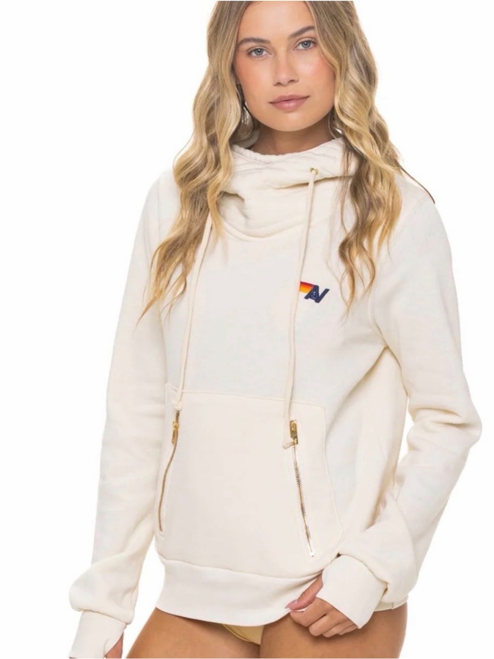 Vintage White Pullover Hoodie